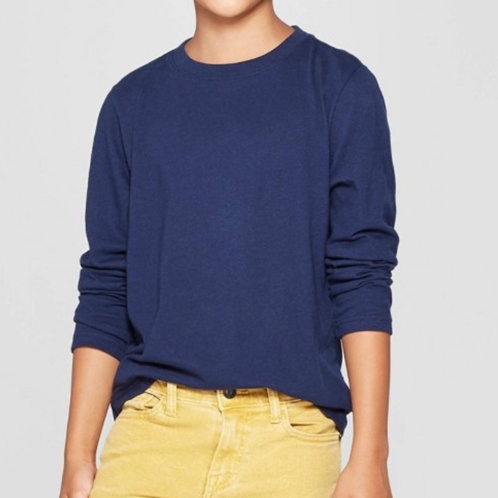 🔸Cat & Jack Youth Essential Long Sleeve Tee, Boy’s Medium (8)🔸